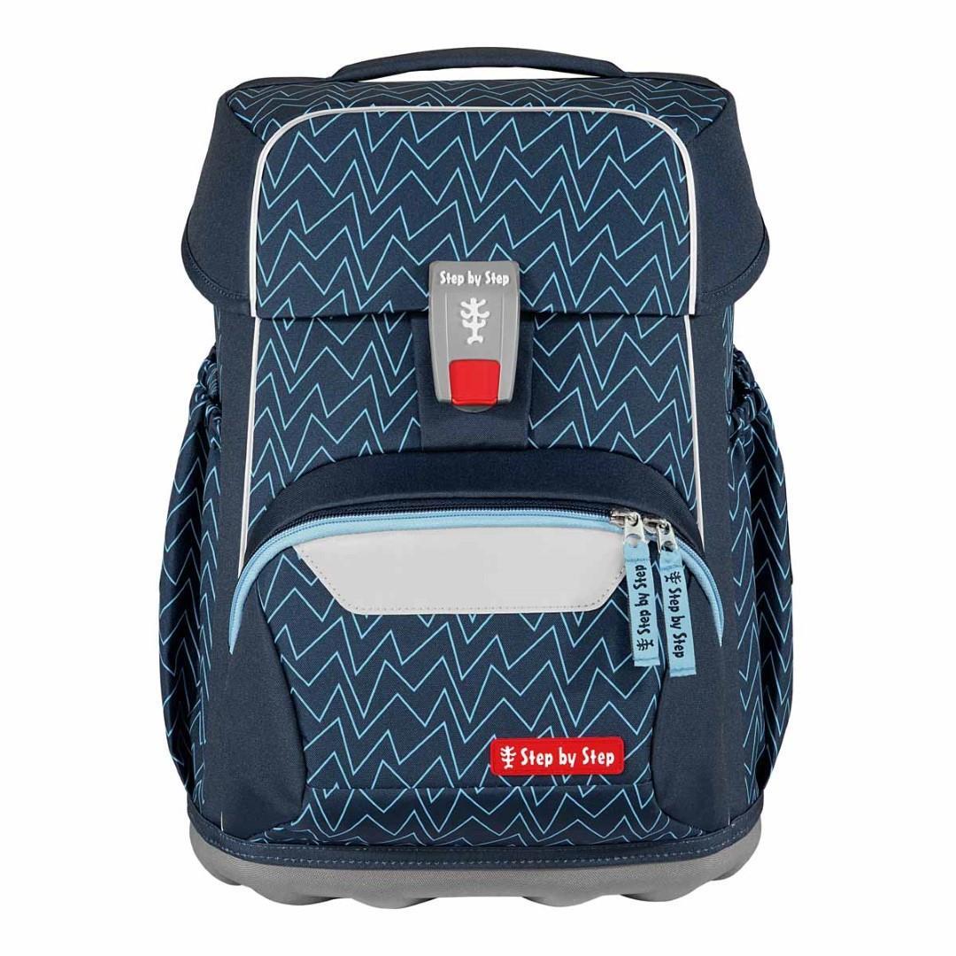 Step by Step - Ranzenset Mehrteilig Basis Schulranzen-Set, 4-Teilig Blue Lines Multicolor