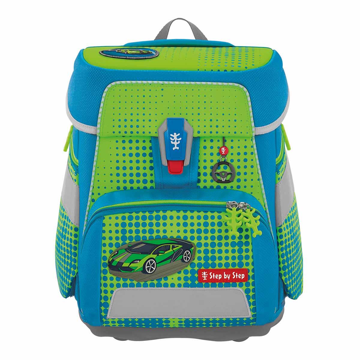 Step by Step - SPACE NEON Schulranzen-Set Race Car Chuck“, 5-teilig Multicolor