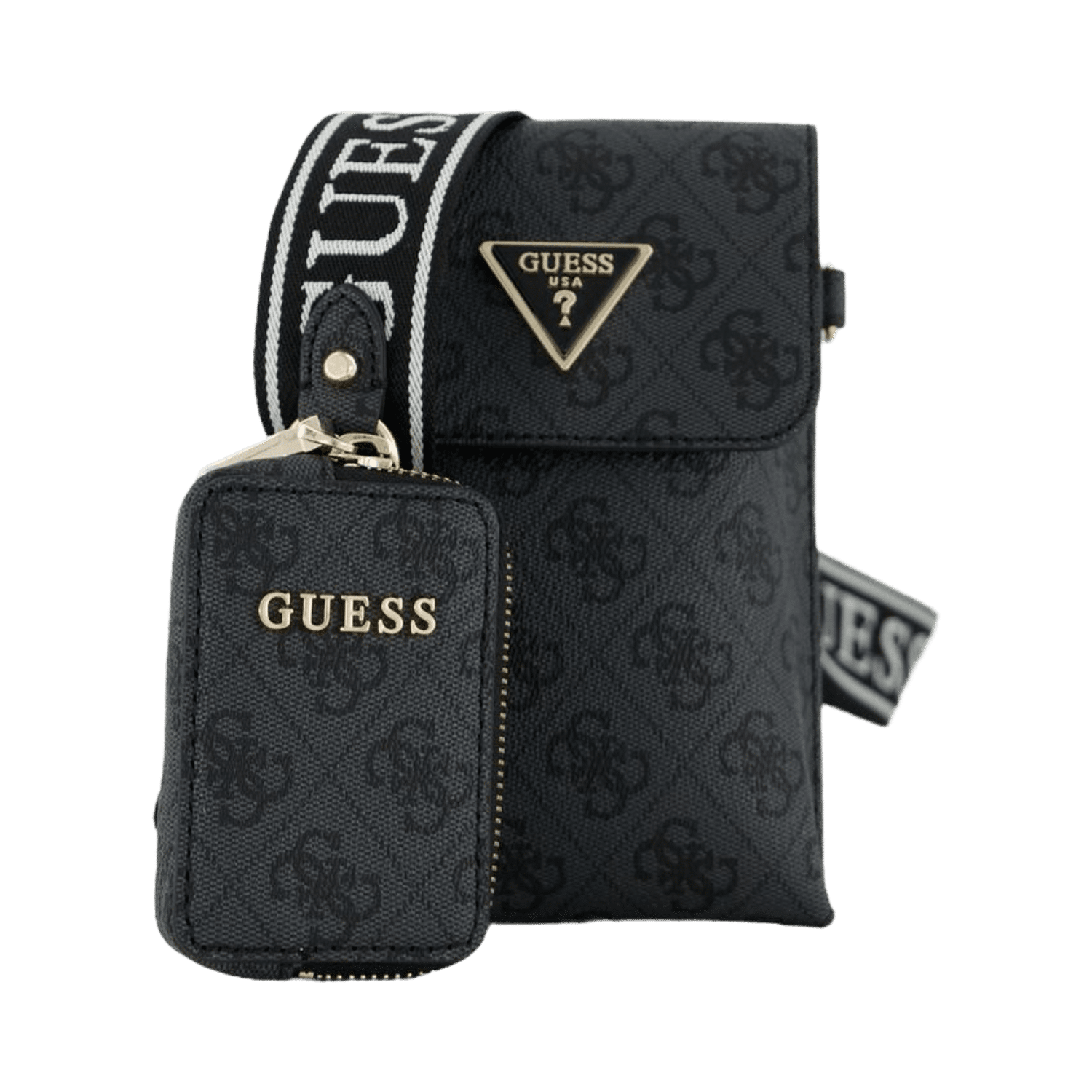 Guess Handtasche Mit Überschla Latona Flap Chit Chat Coal Logo 