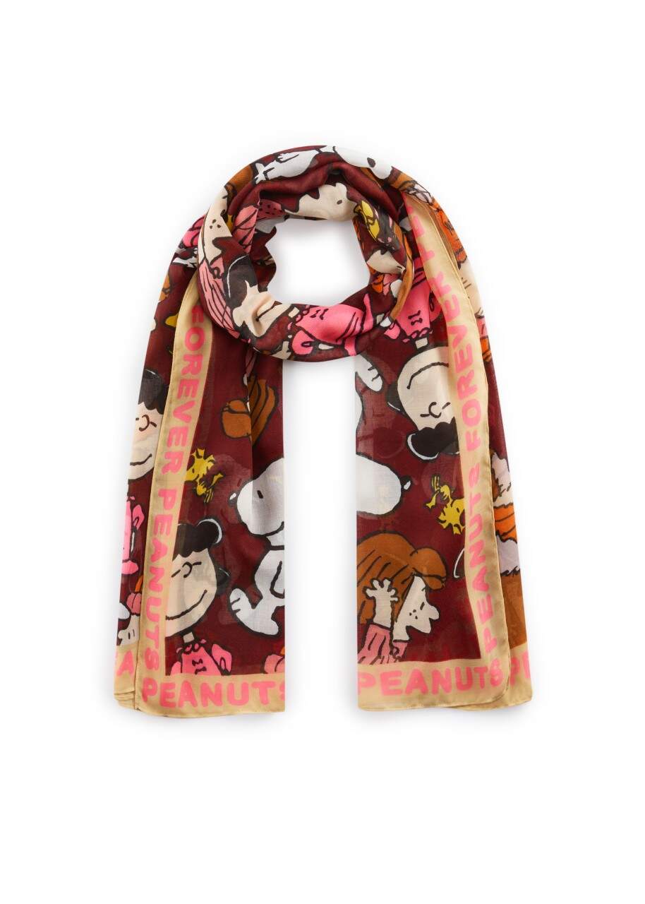 Codello X Peanuts Forever, Schal, Bordeaux-Mehrfarbig | bagmondo