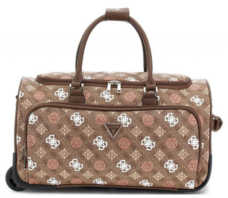Guess Guess Eliette Wheeled Duffle Latte Logo Multi bagmondo
