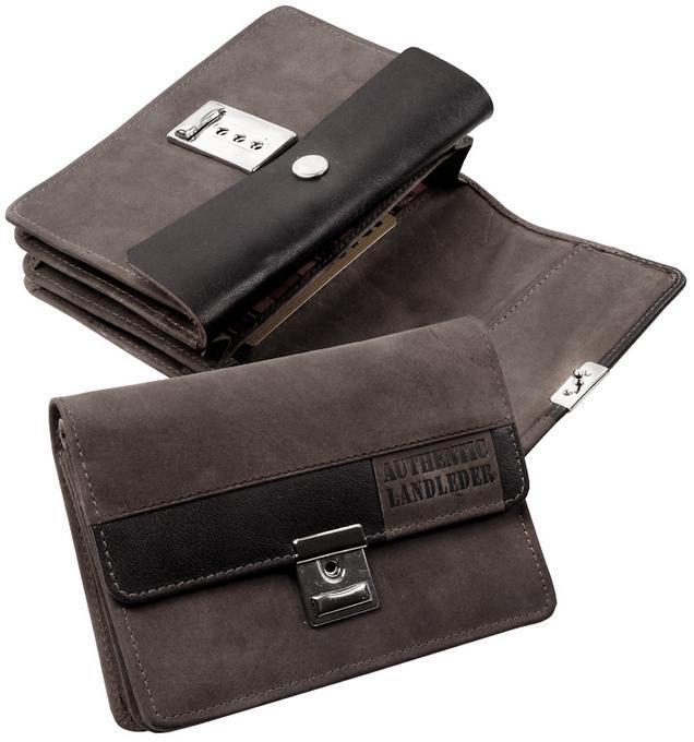Landleder LandLeder 'Boondocks' Geldtasche echt Leder mit Gürtelleder  kombiniert vintage brown | BAGMONDO