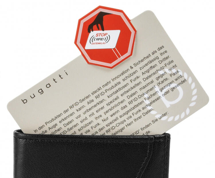 Bugatti Secure Smart RFID Leder Kreditkartenetui Geldbörse