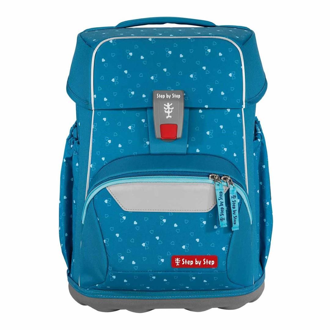 Step by Step - Ranzenset Mehrteilig Basis Schulranzen-Set, 4-Teilig Blue Hearts Petrol