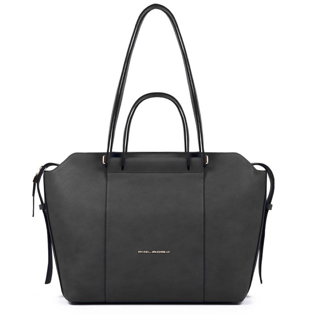 Piquadro Schwarz - Businesstasche Shopping In Pelle Nero