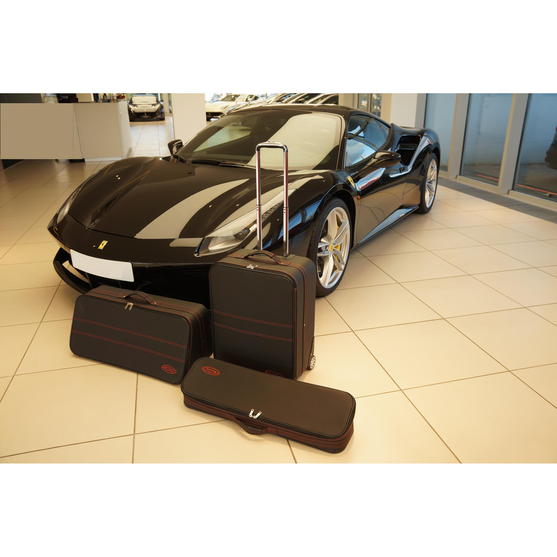 Roadsterbag Roadsterbag Ferrari 458 Italia/Spider + 488 GTB/Spider  (EU-Version) - 3-tlg. Kofferset Kofferraum - Silbergraue Naht Koffer24 |  bagmondo