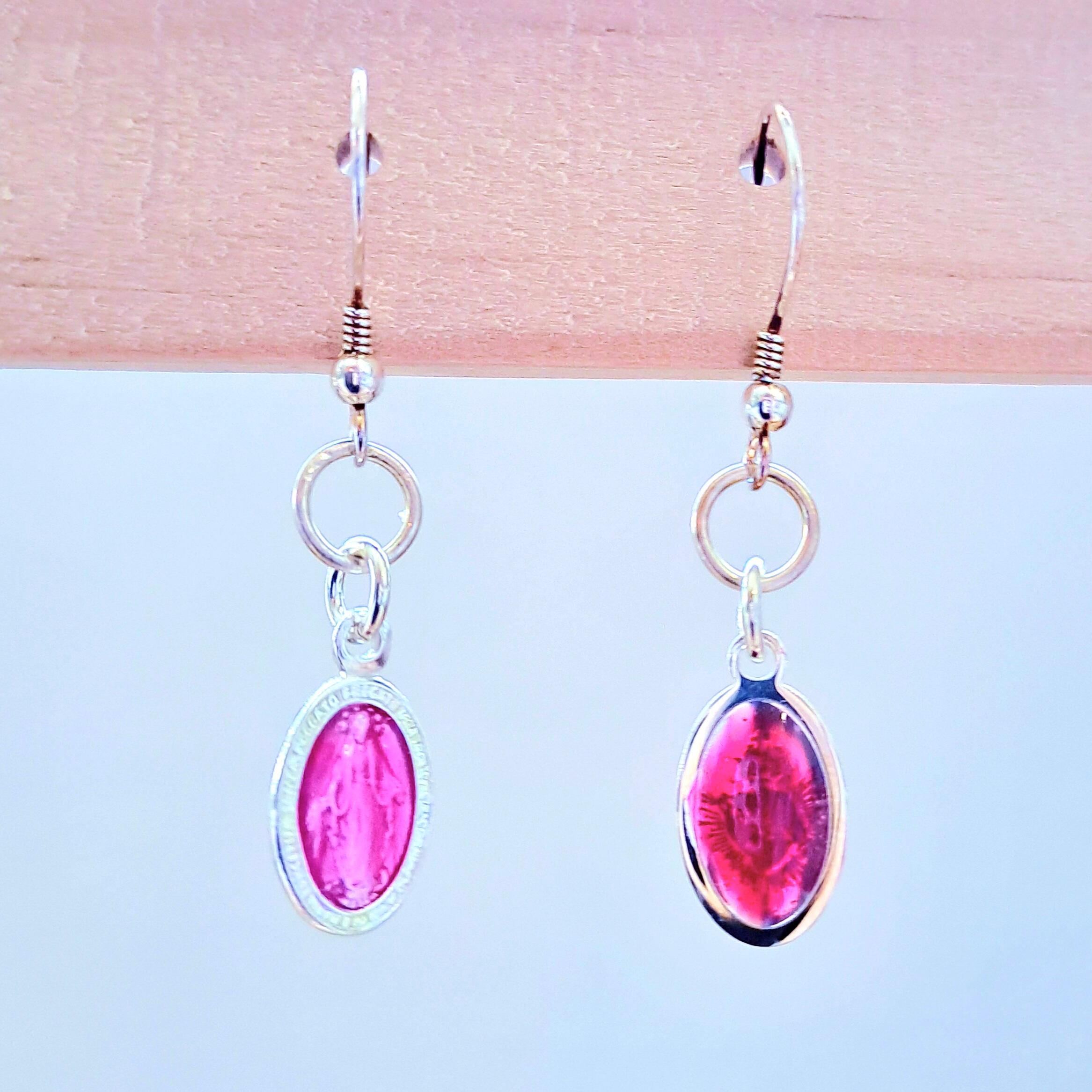 Boucles d'oreilles argentées Miraculous : Cœurs en feu