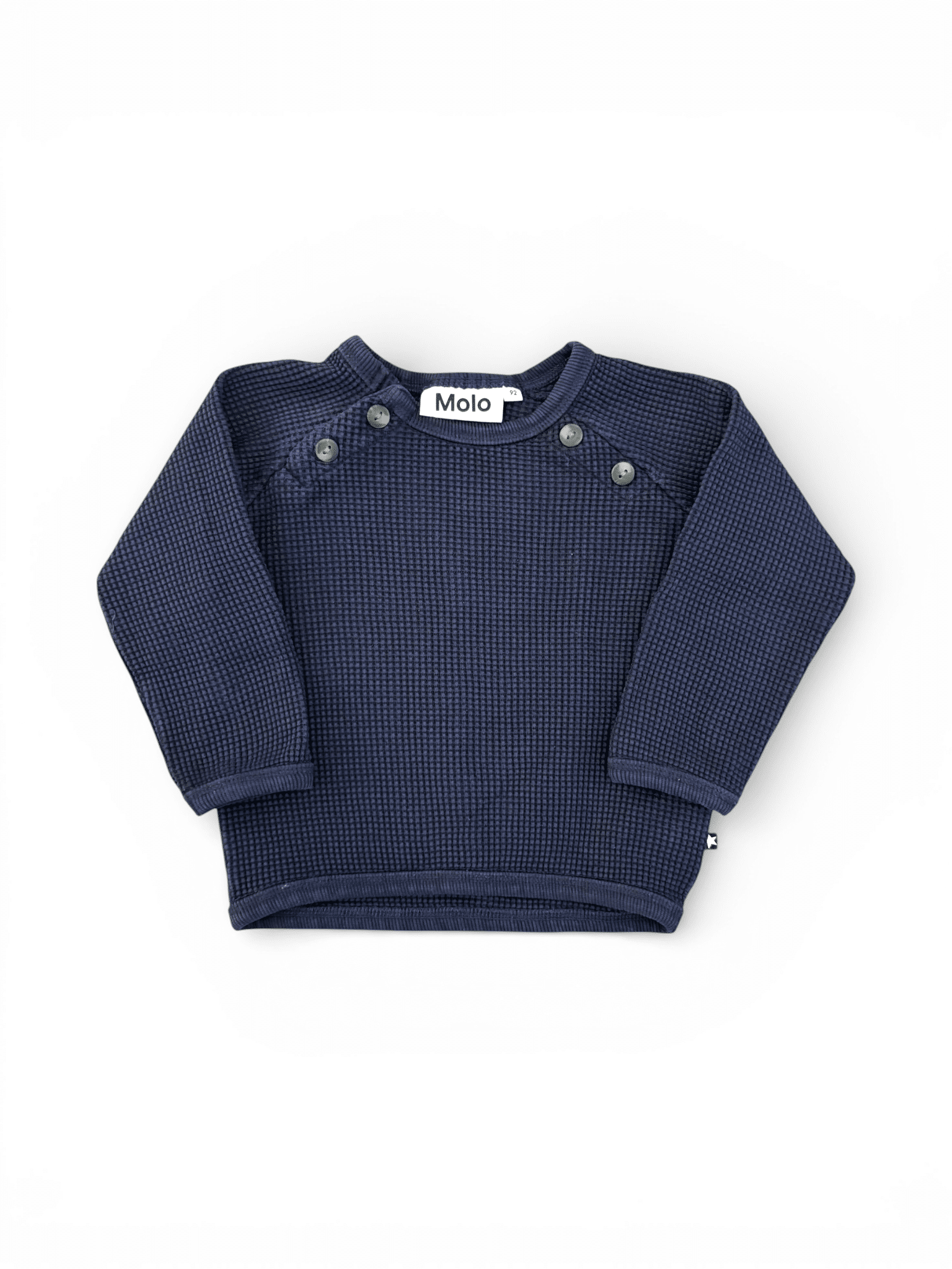 Molo marineblaues Waffelshirt (2 Jahre / 92 cm)