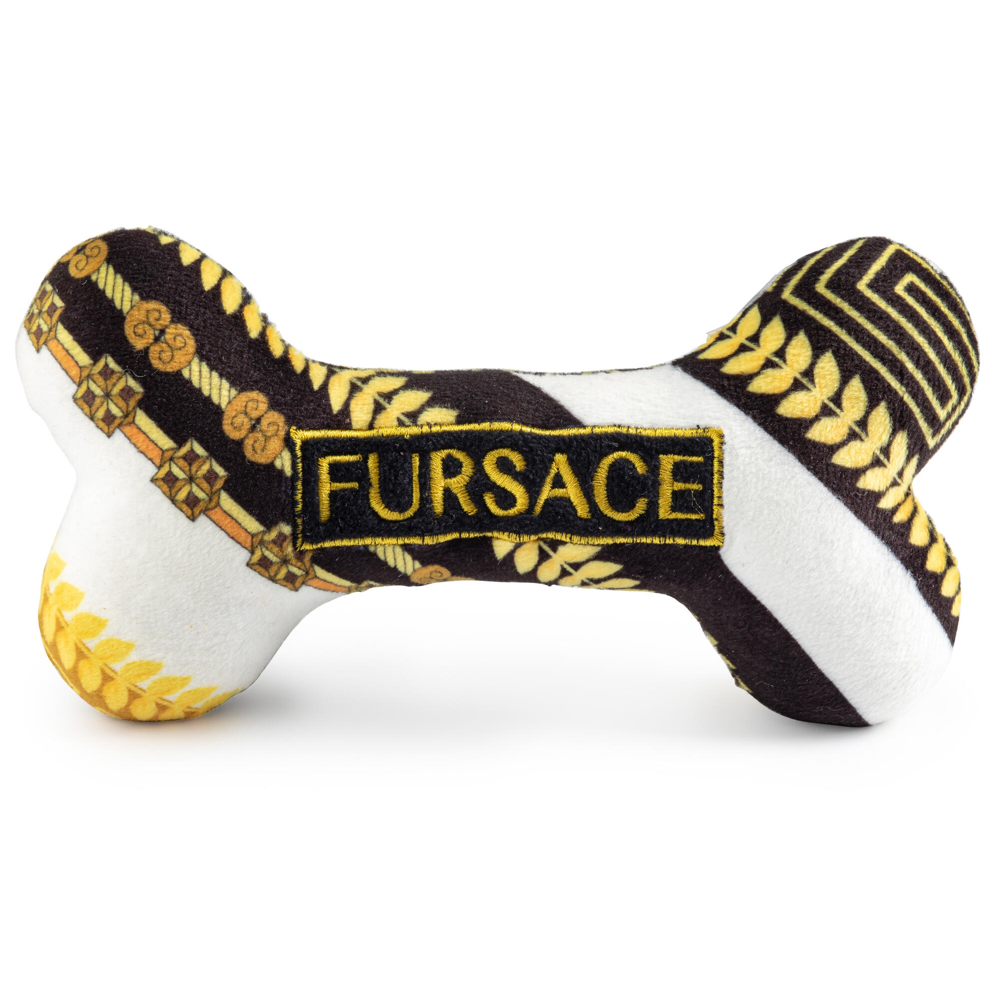 Pawsome Fursace Bone – Quietschendes Plüschspielzeug für Hunde | Luxusspielzeug im Designer-Stil von Haute Diggity Dog