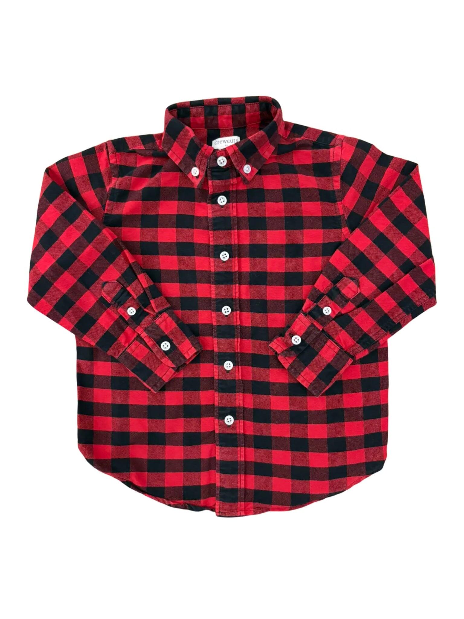 Crewcuts Red Black Buffalo Plaid Shirt (3Y)