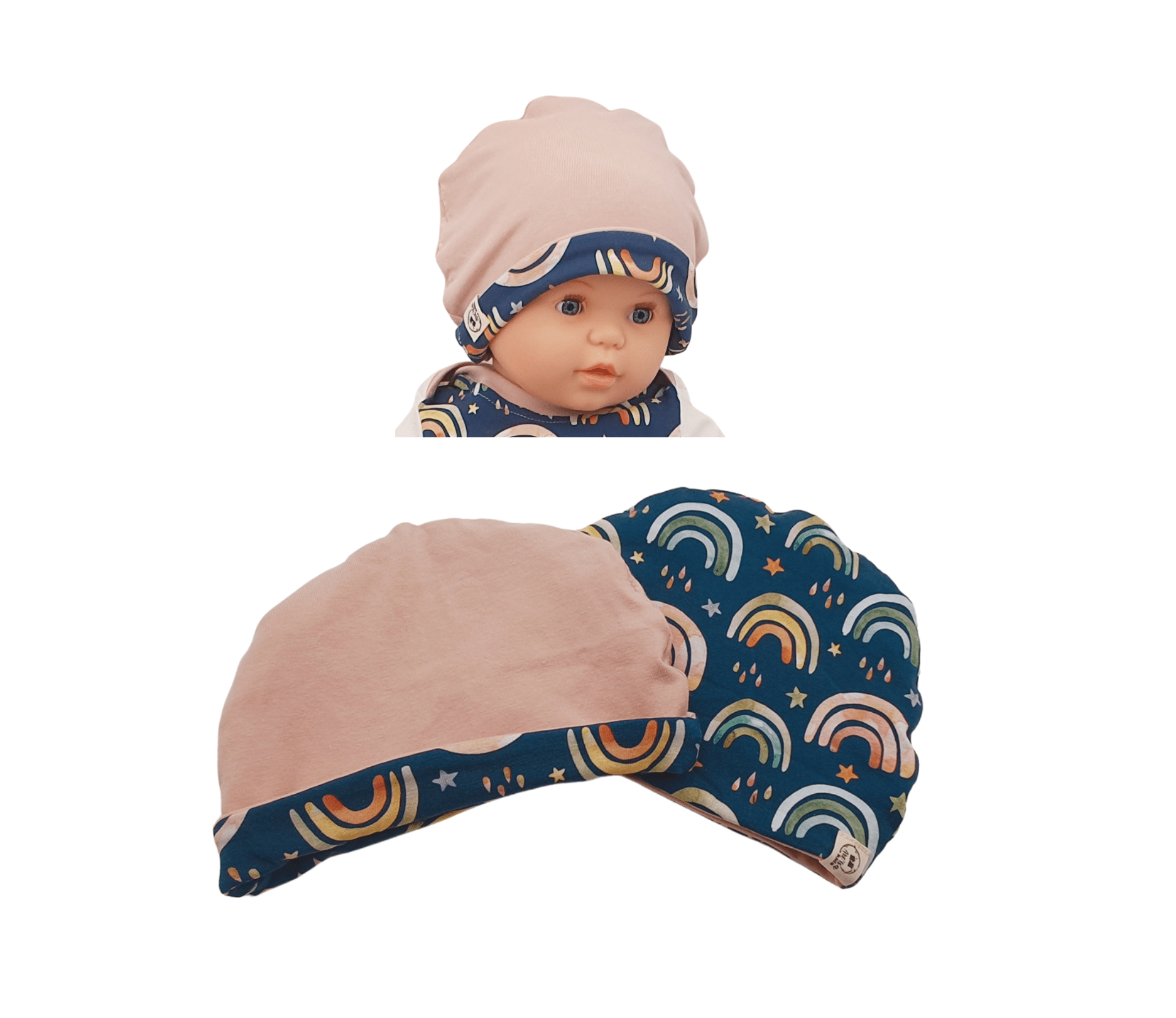 Bonnet réversible et évolutif "Arcs en ciel"