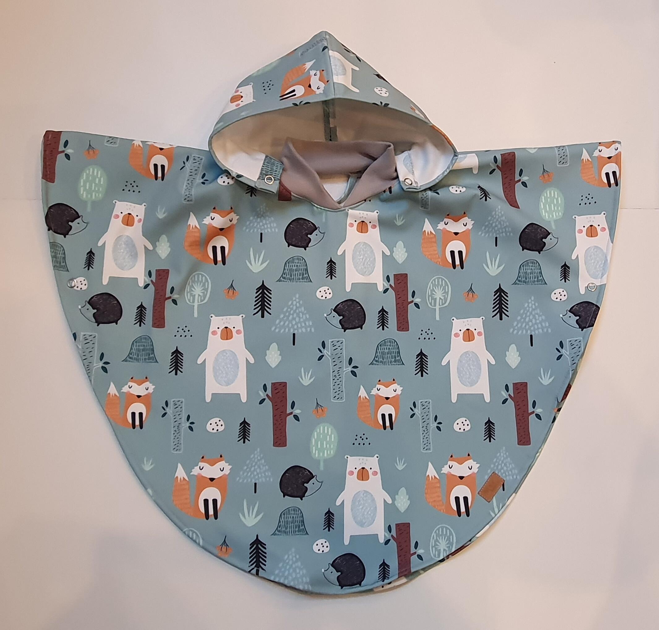 Cape coat with removable hood "Animaux"
