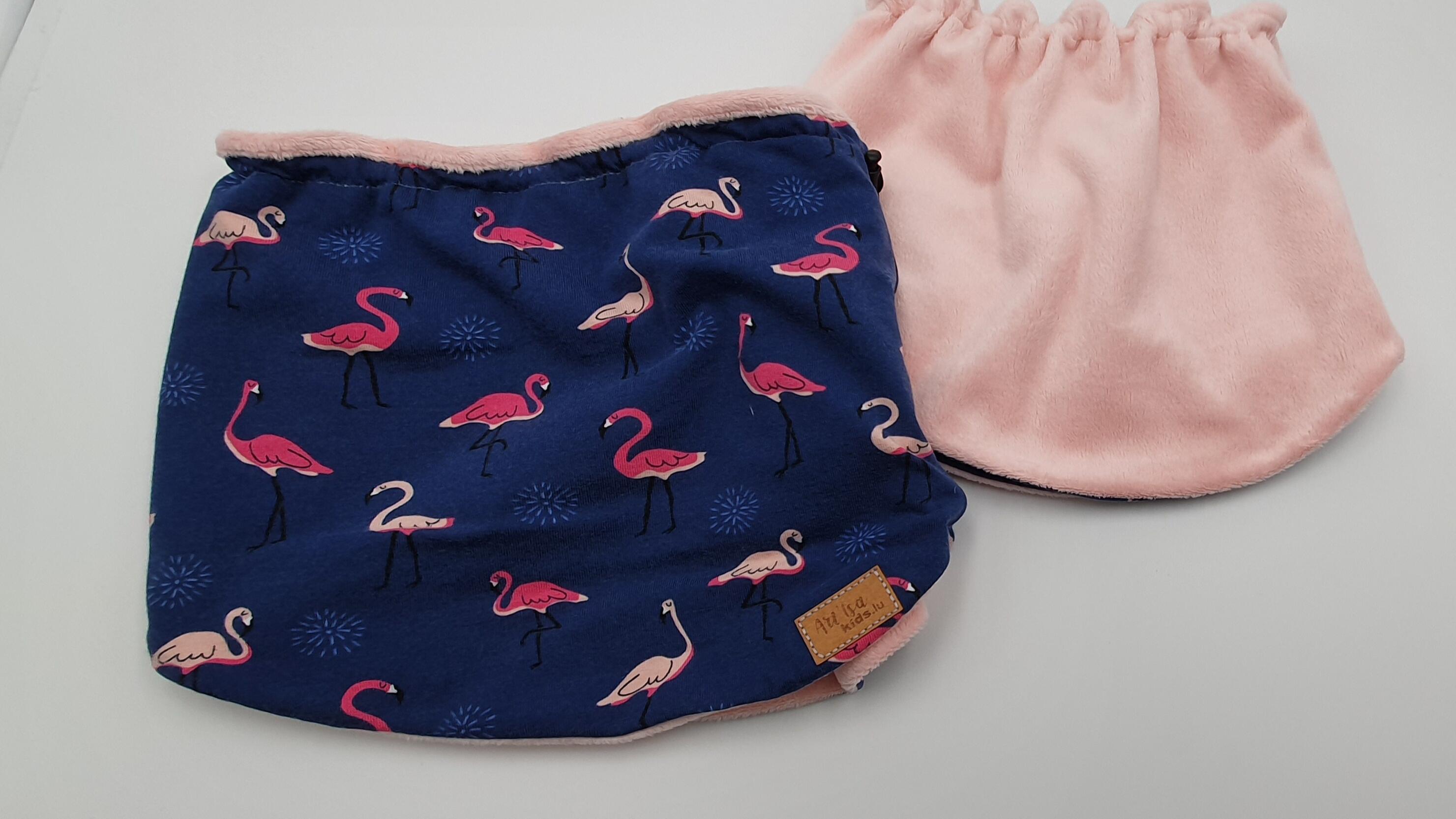Col réversible "Flamingos blue"