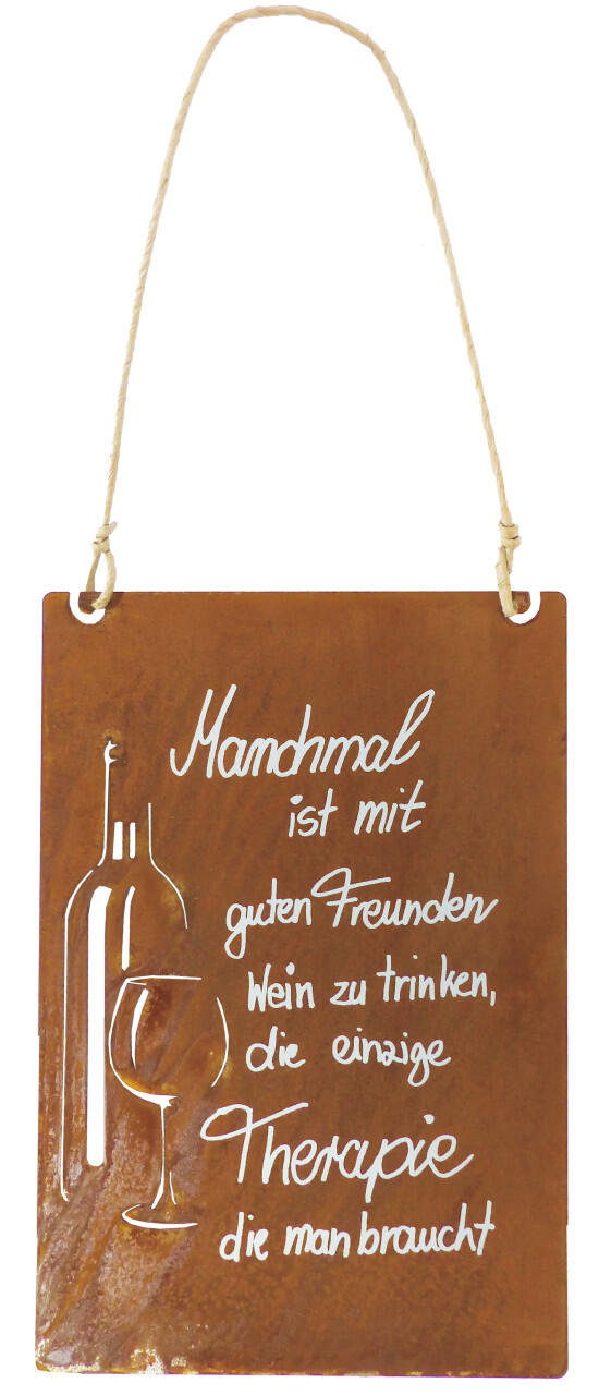 Badeko decorative sign Good Friends 35 cm rust-brown