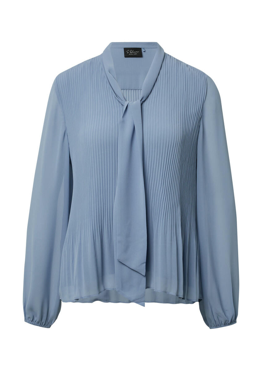 Schluppen-Bluse aus plissiertem Chiffon