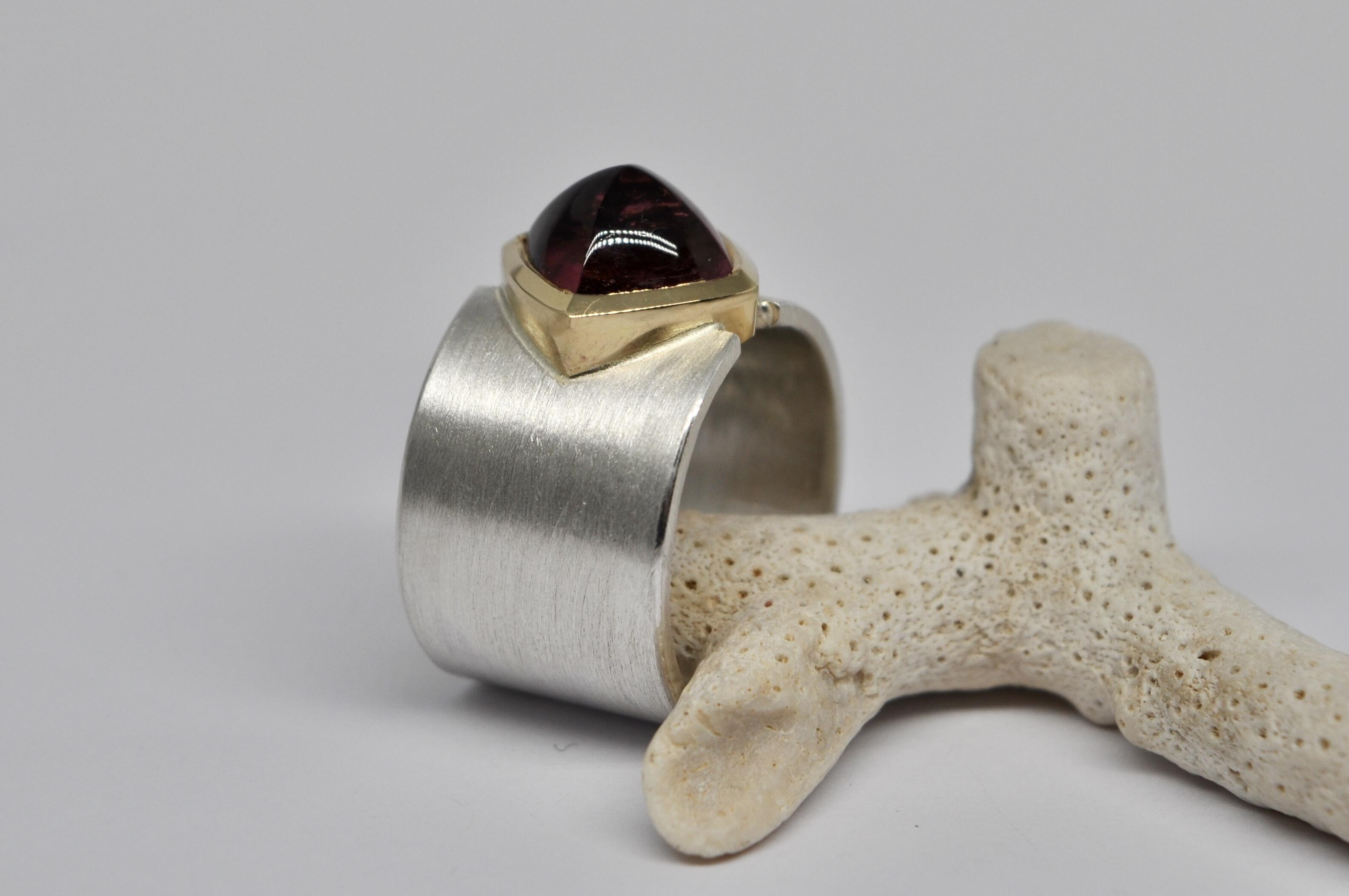 Tourmaline rose, argent, or jaune 18k