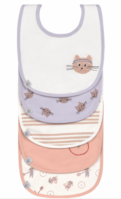 Bavoirs (5 pièces) - Tiny Team, Katze