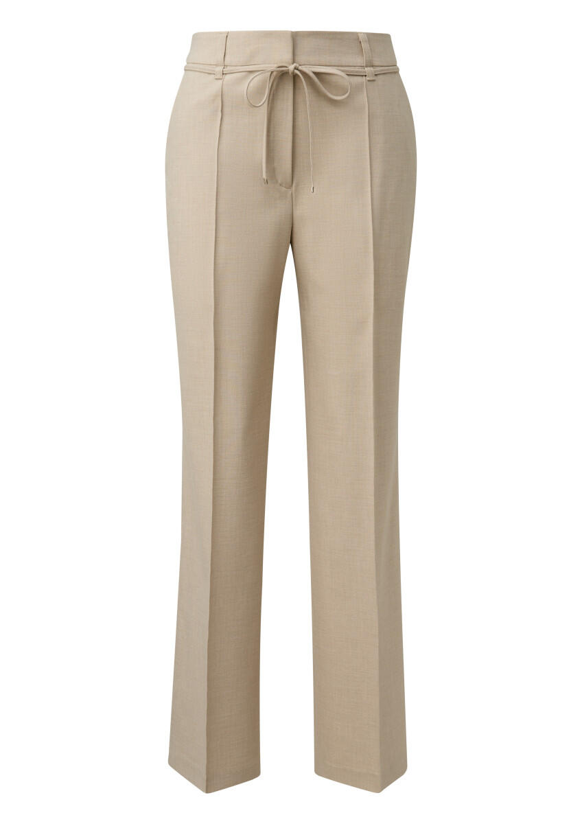 Wide-leg pants with a tie belt