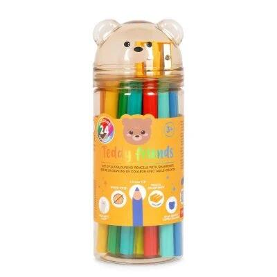 Teddy Friends set mit 24 Buntstiften