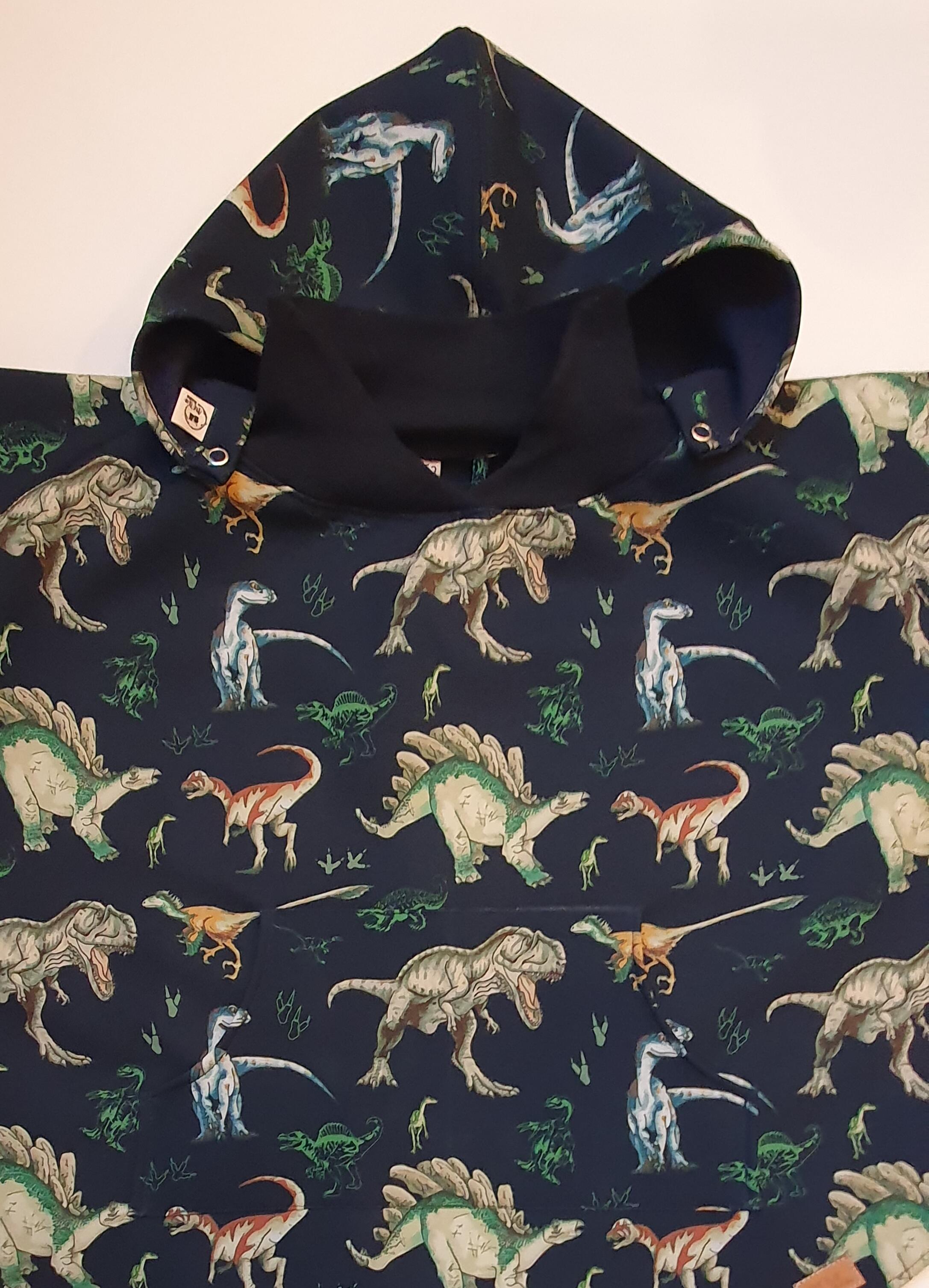 Cape manteau capuche amovible "Animaux gris"