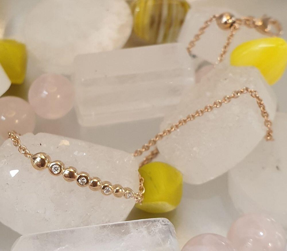 # Roségold Armband mit 0.04ct Diamanten