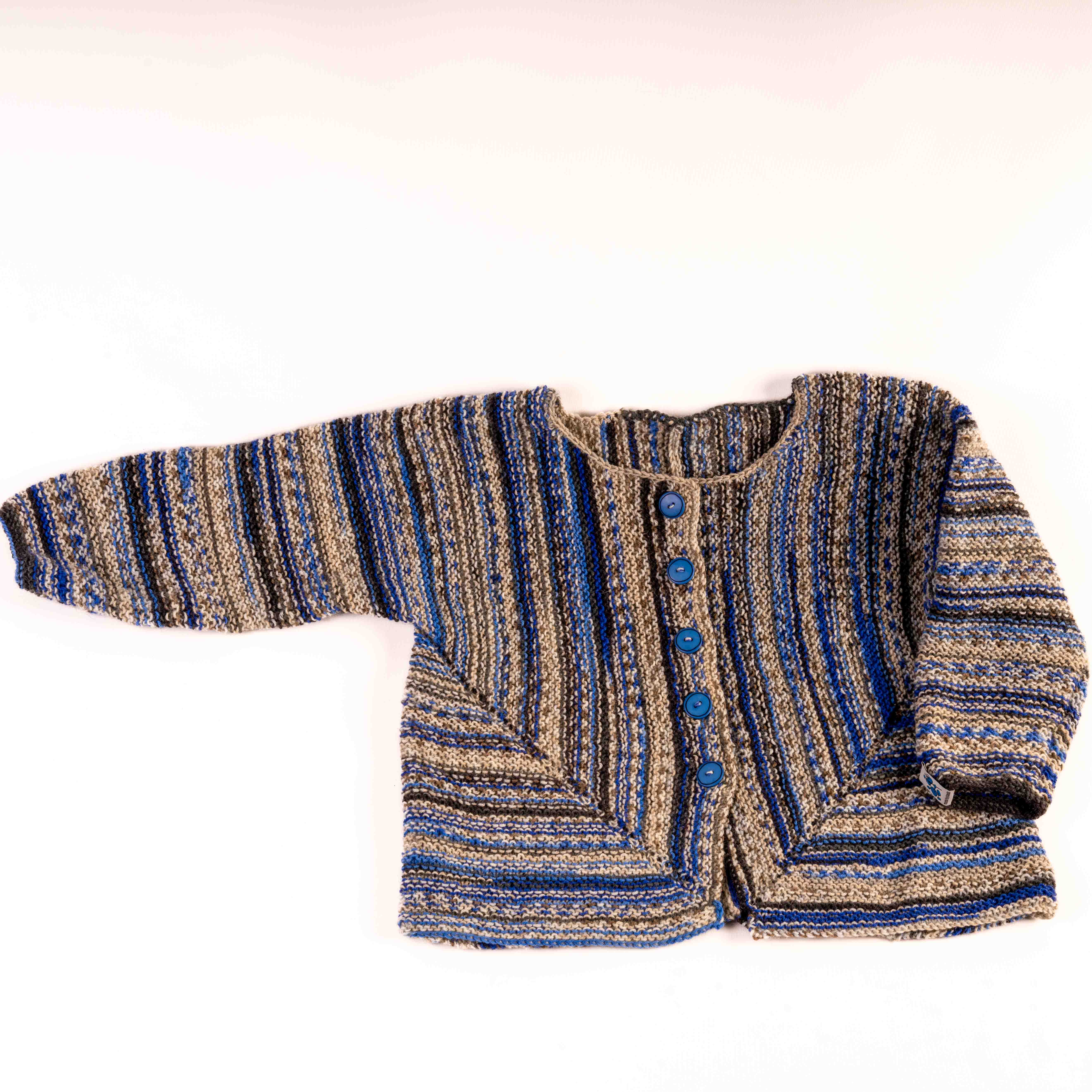 Bunte Baby- oder Kleinkindjacke, handgestrickt