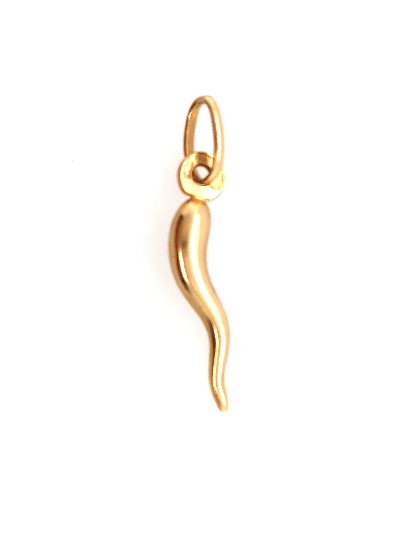 18k yellow gold cornucopia pendant (1.5 cm)