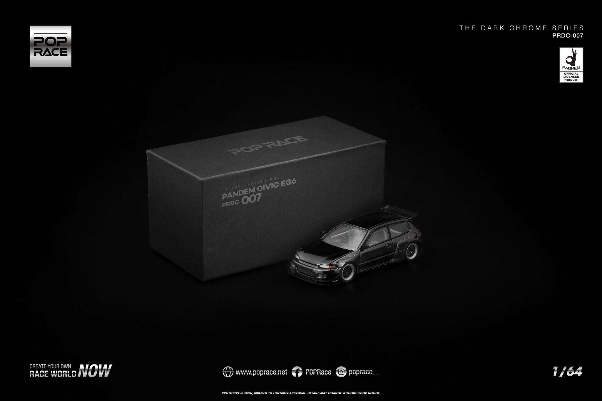 [Vorbestellbar] Pop Race - #PRDC-007 - PANDEM Civic EG6 - The Dark Chrome Series - 1/64