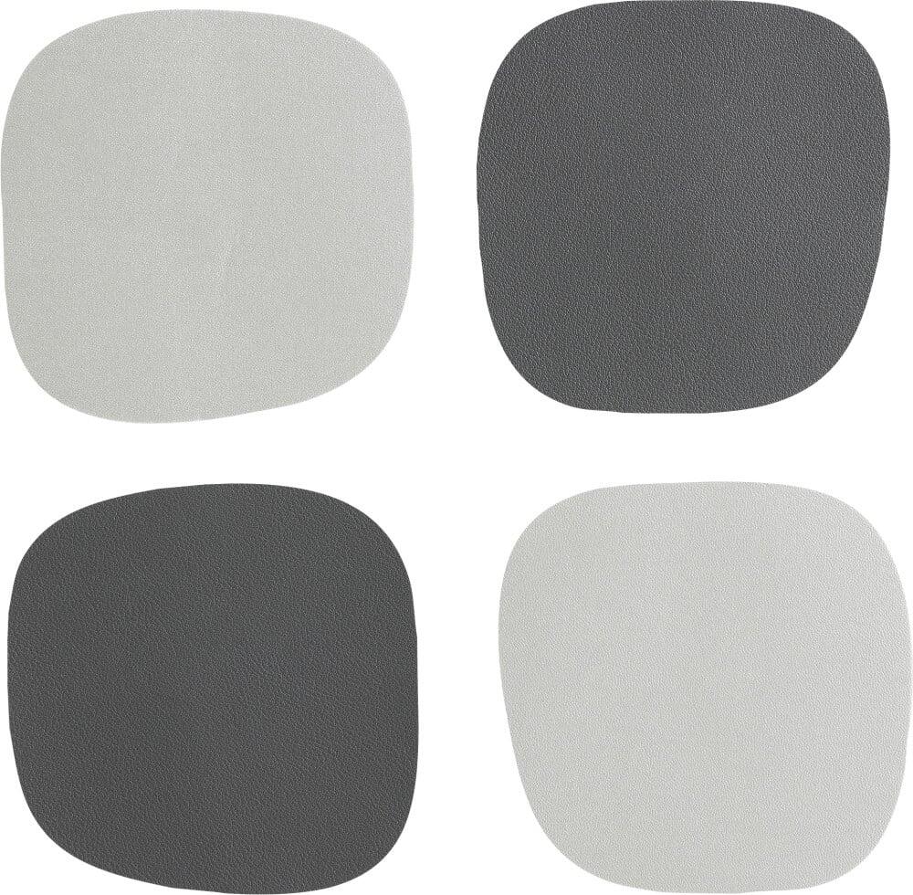 Ensemble de 4 sous-verres Vinanivao 10 x 10 cm argent/anthracite