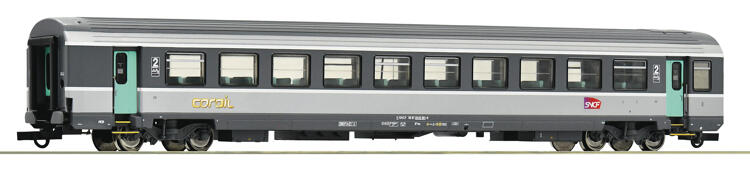 Roco 74539, Személykocsi, 2.o., B10rtu, Corail, SNCF V-VI - -4 tengelyes személykocsik - - H0 1 Roco 74539, Személykocsi, 2.o., B10rtu, Corail, SNCF V-VI - -4 tengelyes személykocsik - - H0 1