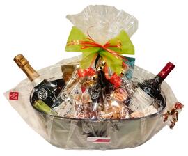 Paniers cadeaux gourmands Vin champagne Bonbons et chocolat Biscuits apéritifs Poivre Sommellerie de France Bascharage