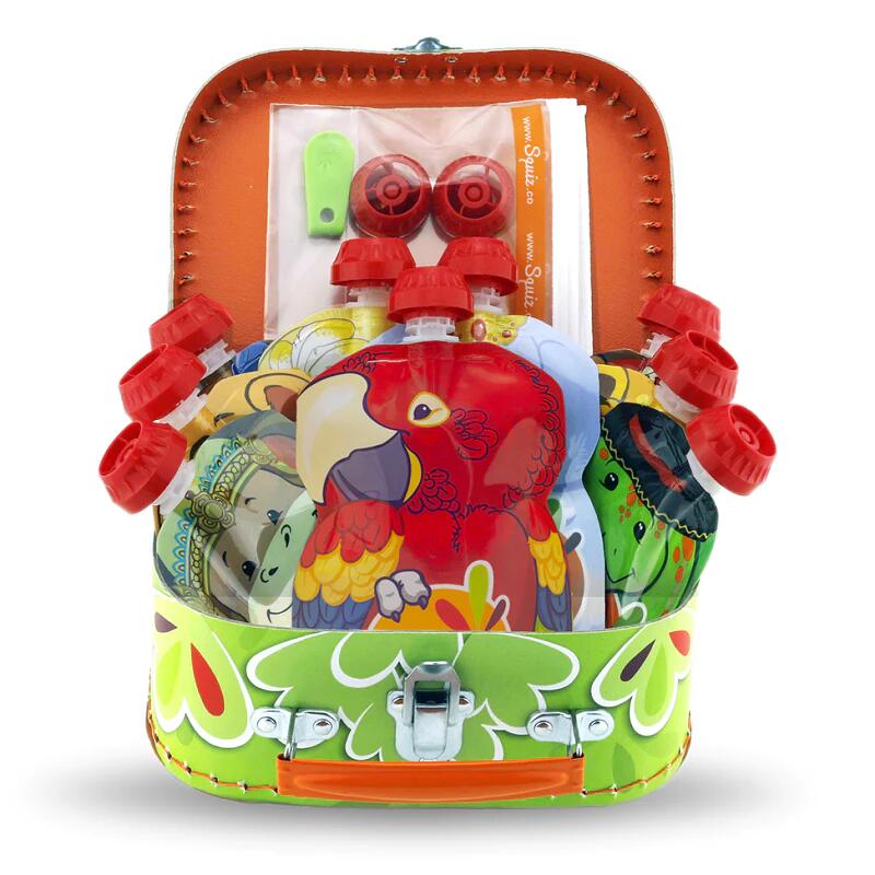 Dschungel-Set - Koffer mit 9 Trinkflaschen und Zubehör