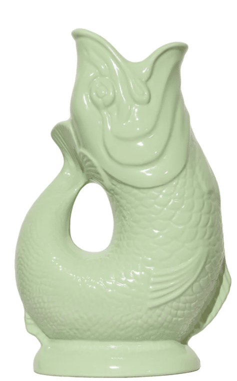 Gluckigluck - Gluggle Jug - kleiner Fischkrug in der Farbe Pistazie 0,6