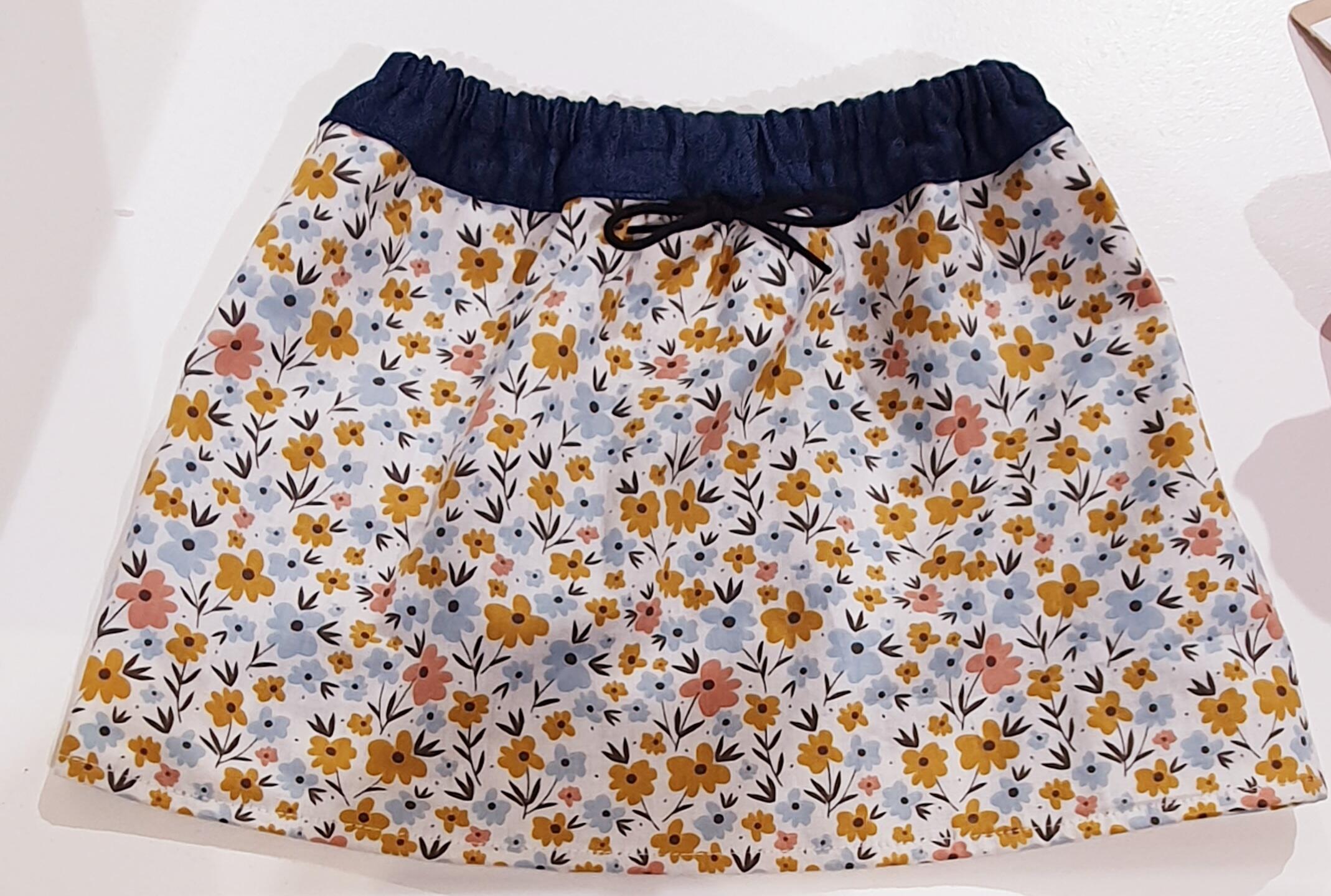 Wende-Rock für Kinder, mitwachsend "Fleurs d'été"