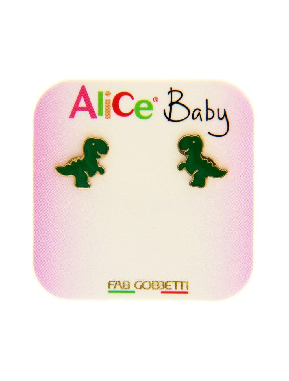 Dinosaurier-Ohrringe für Kinder aus Gelbgold 18K