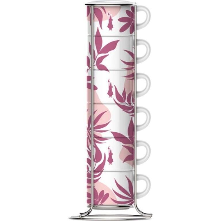BIALETTI MOKA - SS2024001 Set of 6 Stackable Espresso Cups, Pink