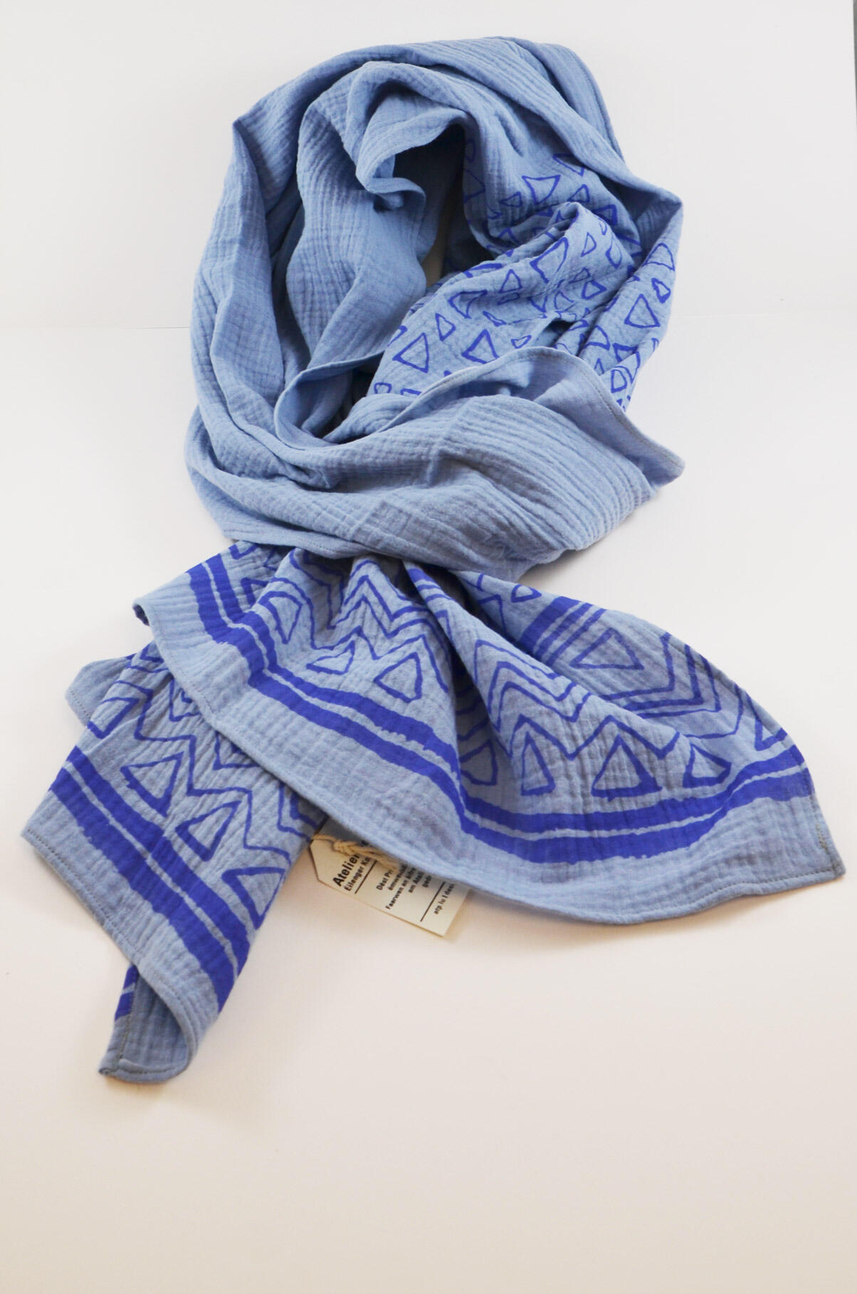 Organic cotton scarf / shawl with ethnic pattern 