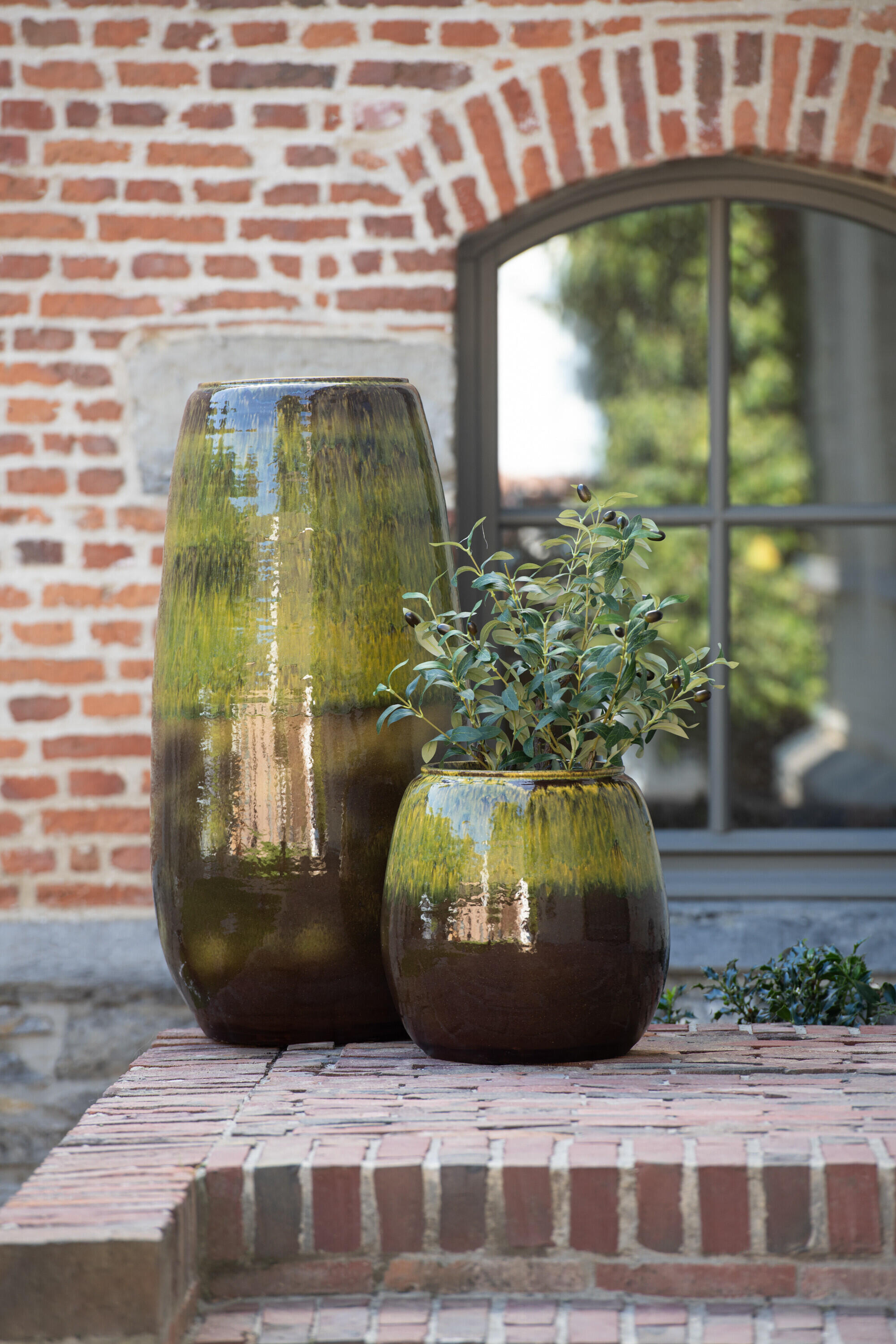 Provence - Übertopf OLIVE keramik grün glasiert - in 3 Grössen erhältlich 43310 43311 43312 Garten