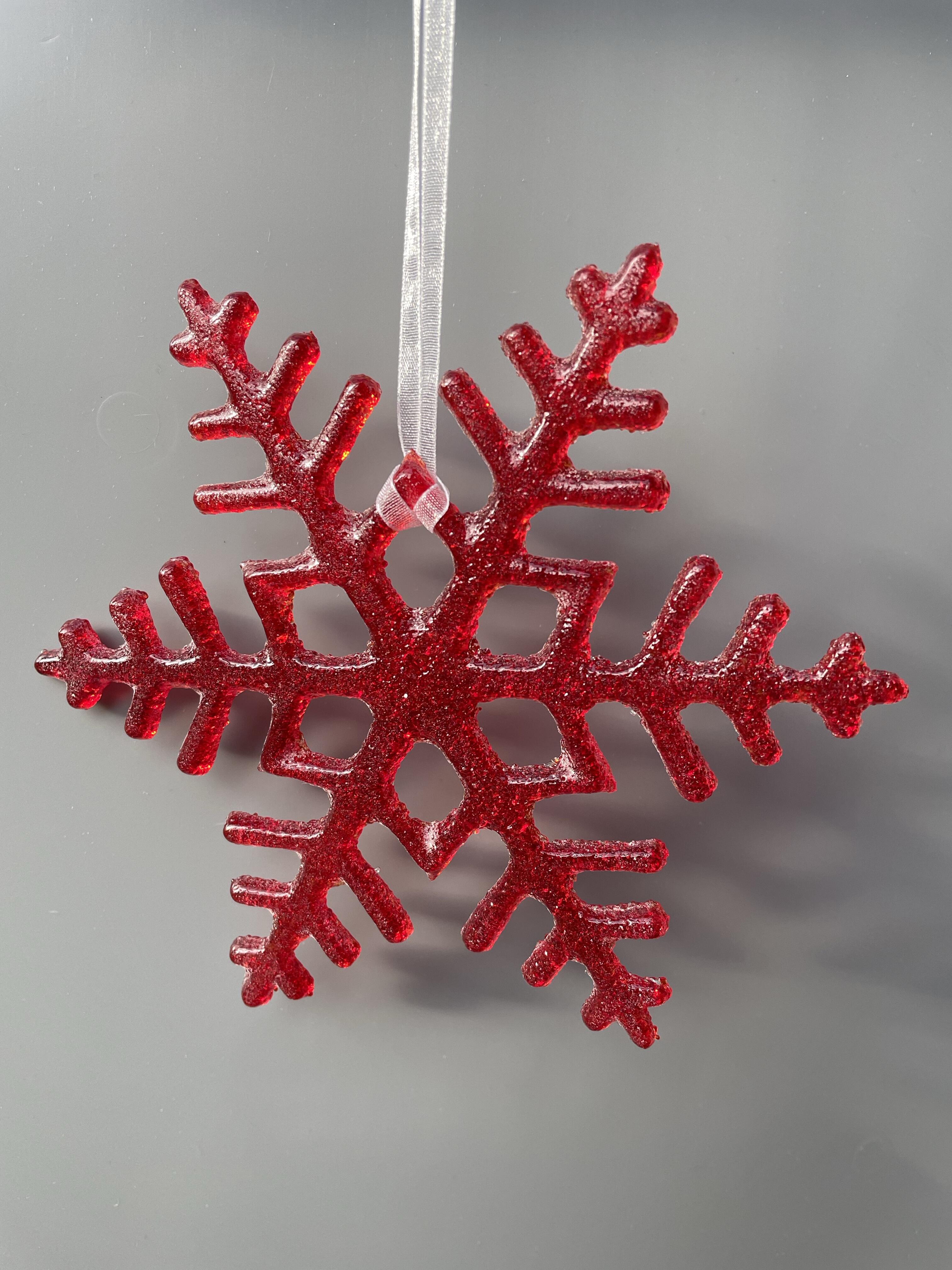 XL glass snowflake "MADE IN LUXEMBOURG", red