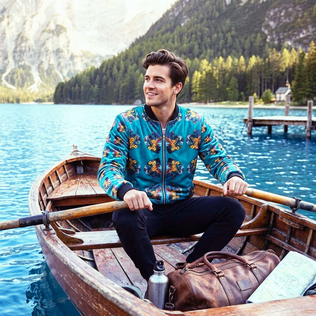 Veste Bomber en velours Mystic Woods
