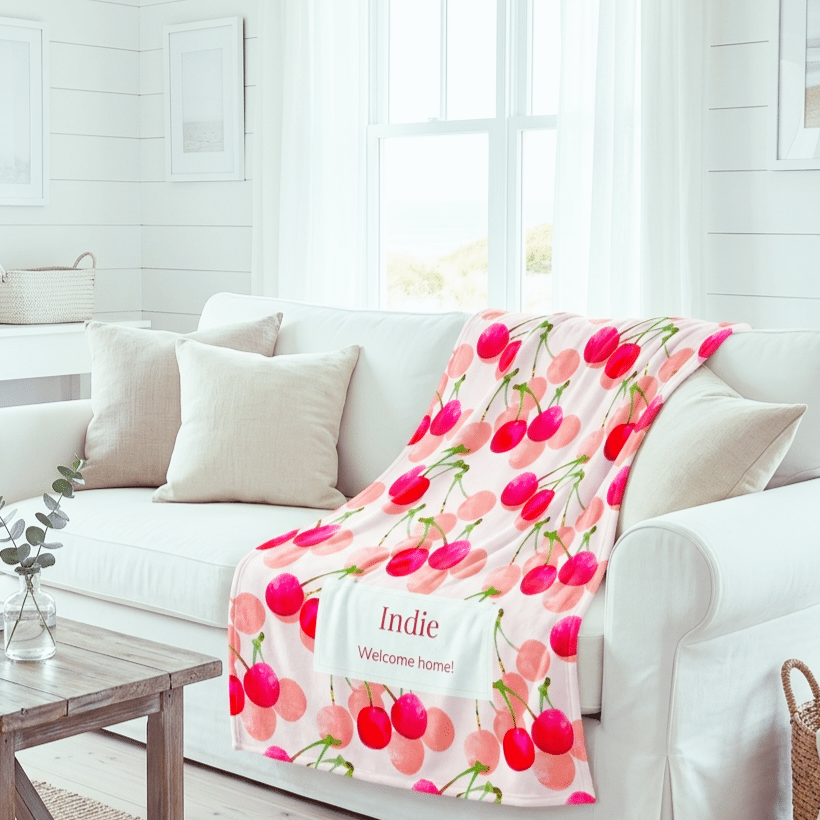 Personalized Fleece Blanket: Cherry Sweets