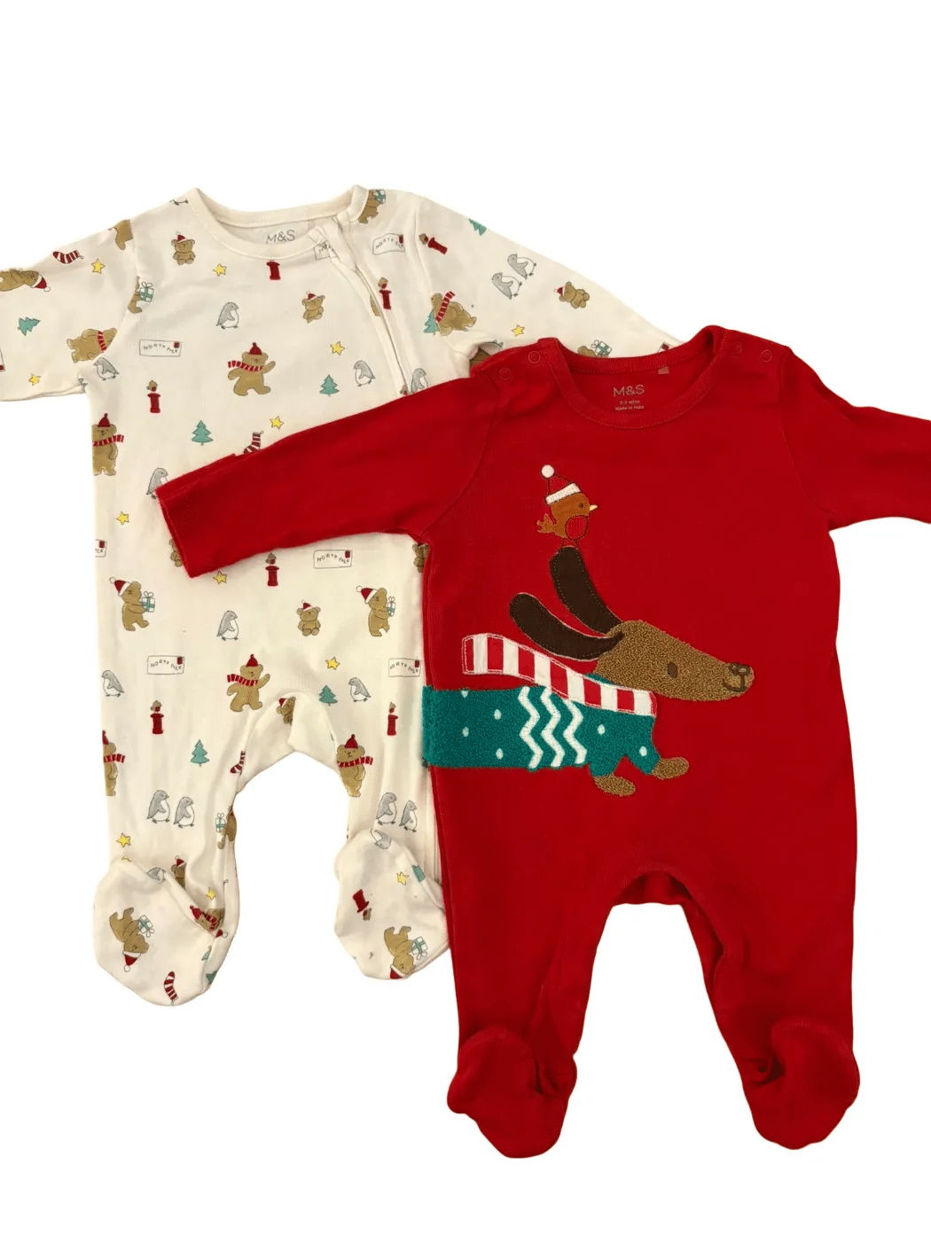 Marks & Spencer Christmas Pajama Set (0-3M)