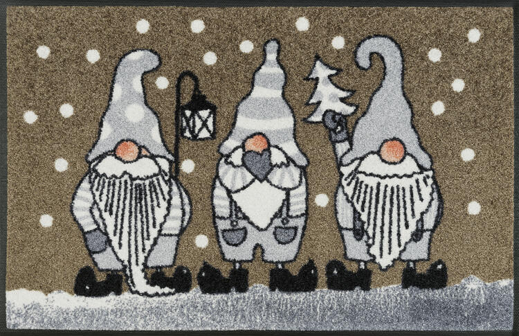 wash+dry DESIGN - winter gnomes taupe - 050/075 - collection winter floor mats