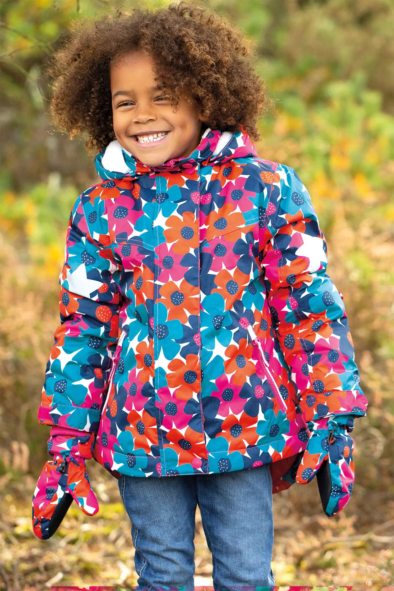 frugi Frugi Snow and Ski Coat, Bright Floral, Kids | Letzshop
