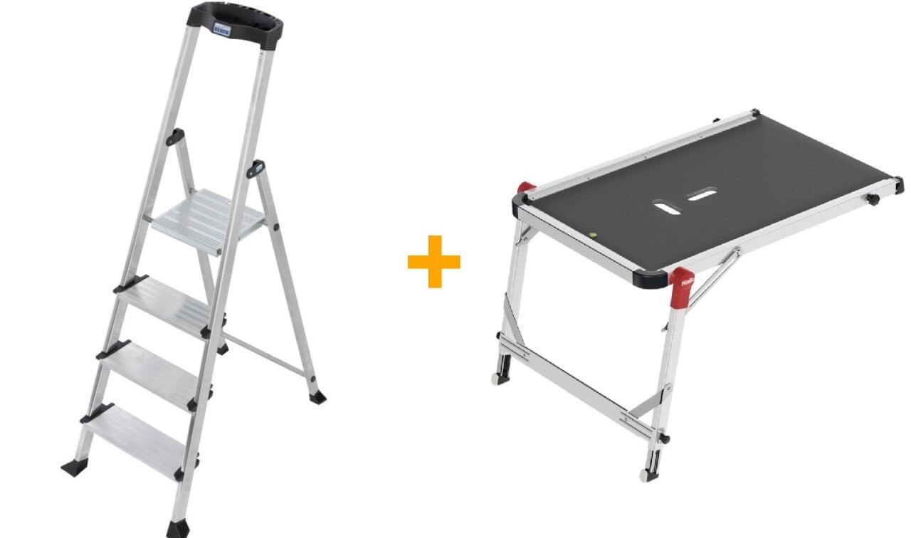 Palier d'escalier TP1 et escabeau ménager Monto Sepuro 2,85 m - Ensemble