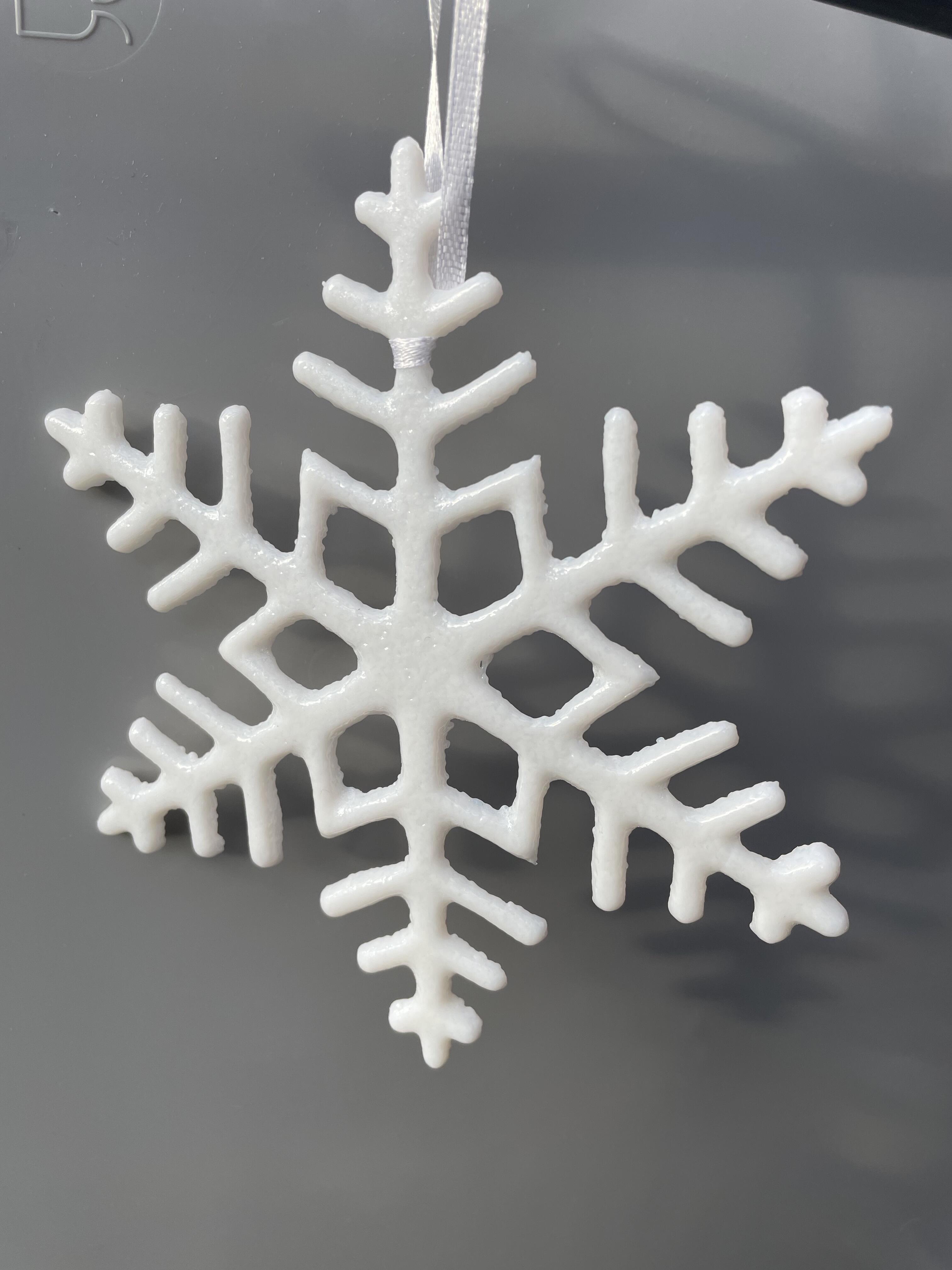 XL glass snowflake "MADE IN LUXEMBOURG", white