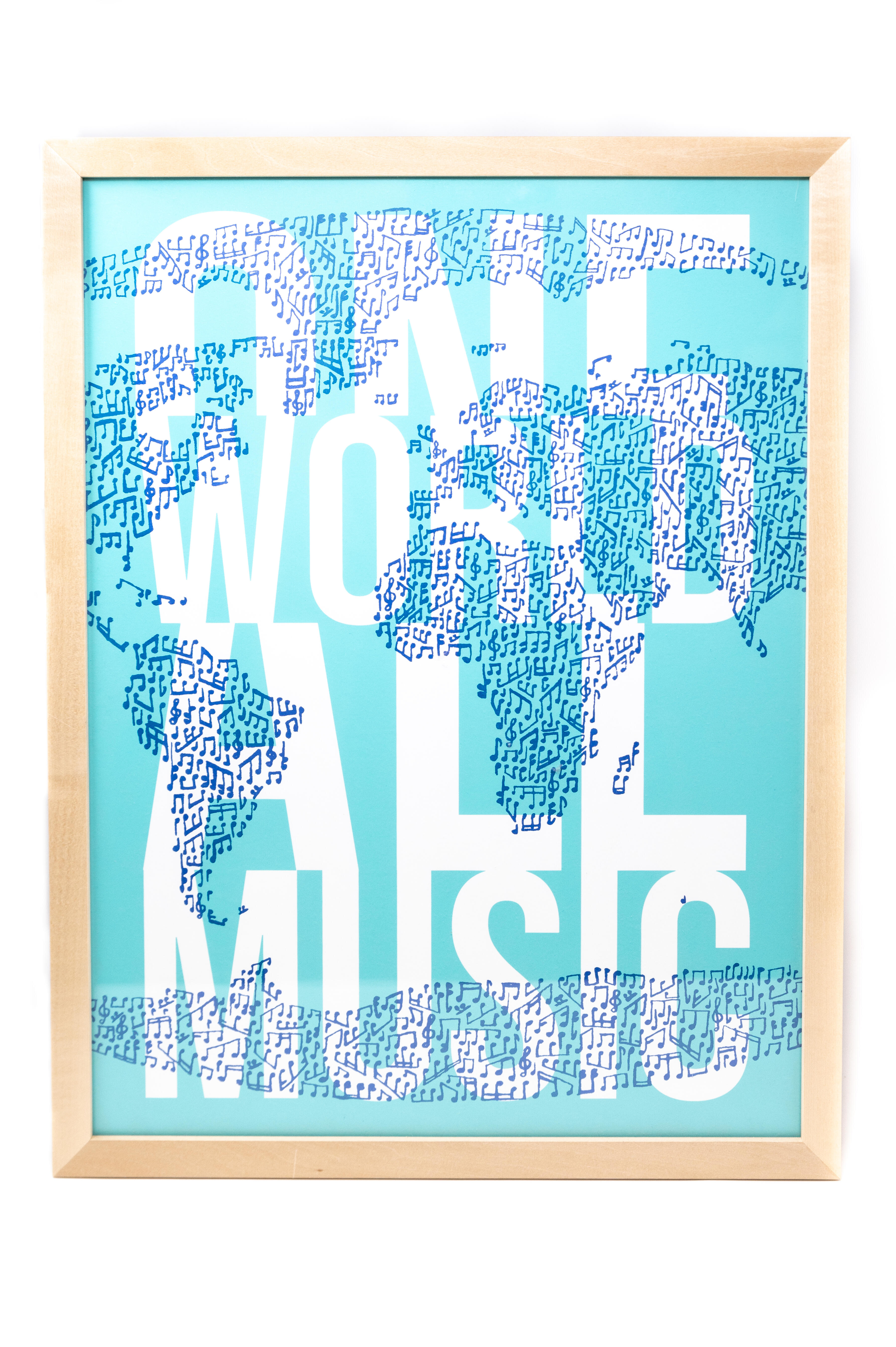"One World All Music" - Serigrafie, Kunstsiebdruck 
