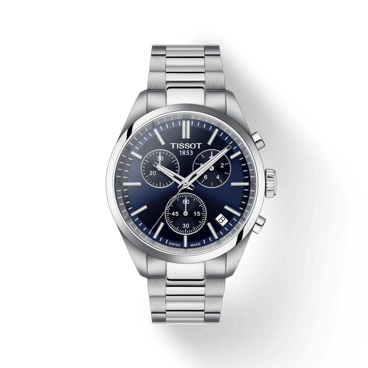 Uhr Tissot PR 100 Chronograph aus Edelstahl, Durchmesser 40 mm, mit Quarzwerk