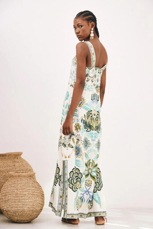 nkn nekane green dress NKN Nekane - JOMI langes Kleid mit floralem Muster