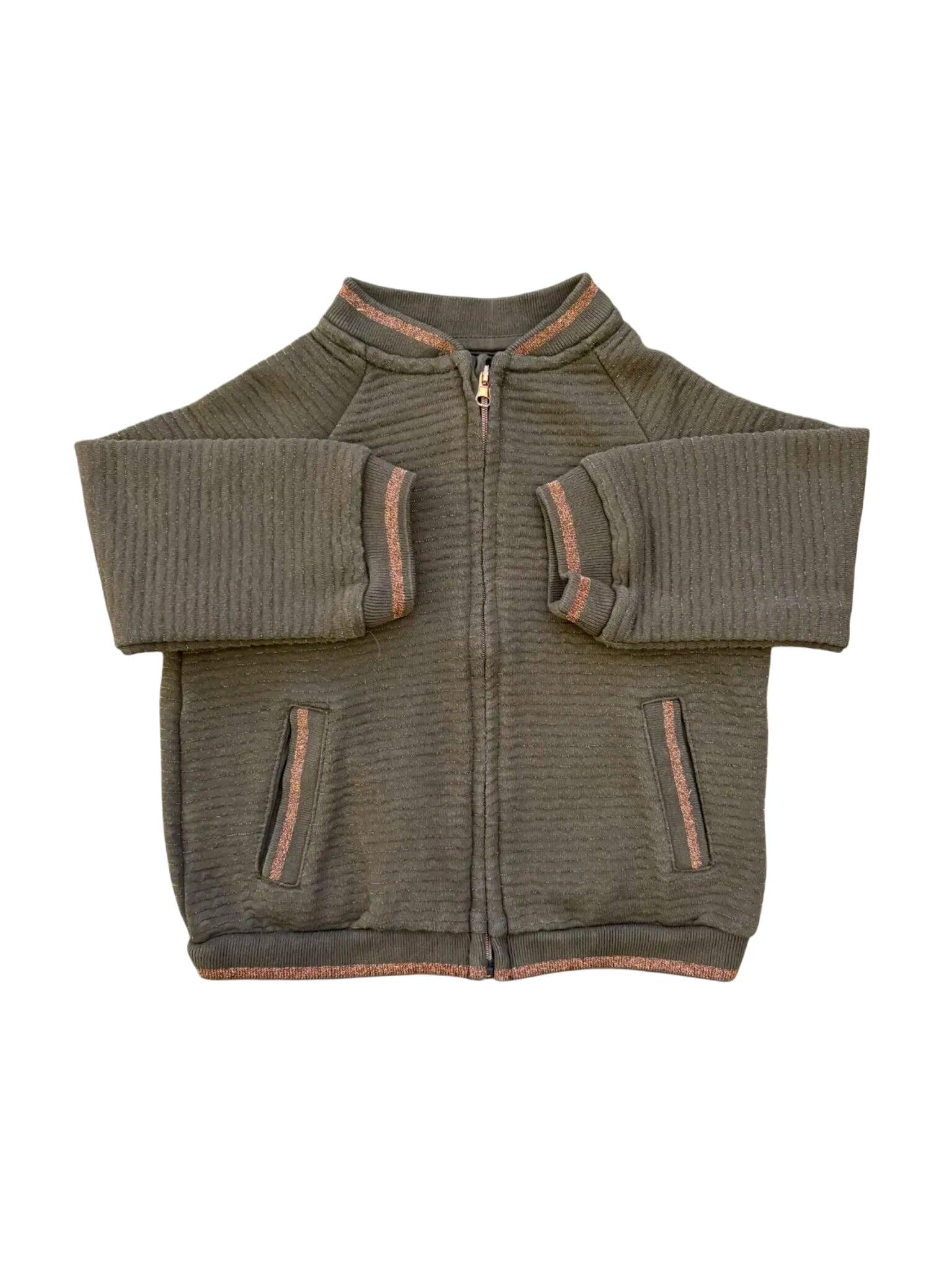 Sergent Major cardigan zippé olive (2 ans / 92 cm)